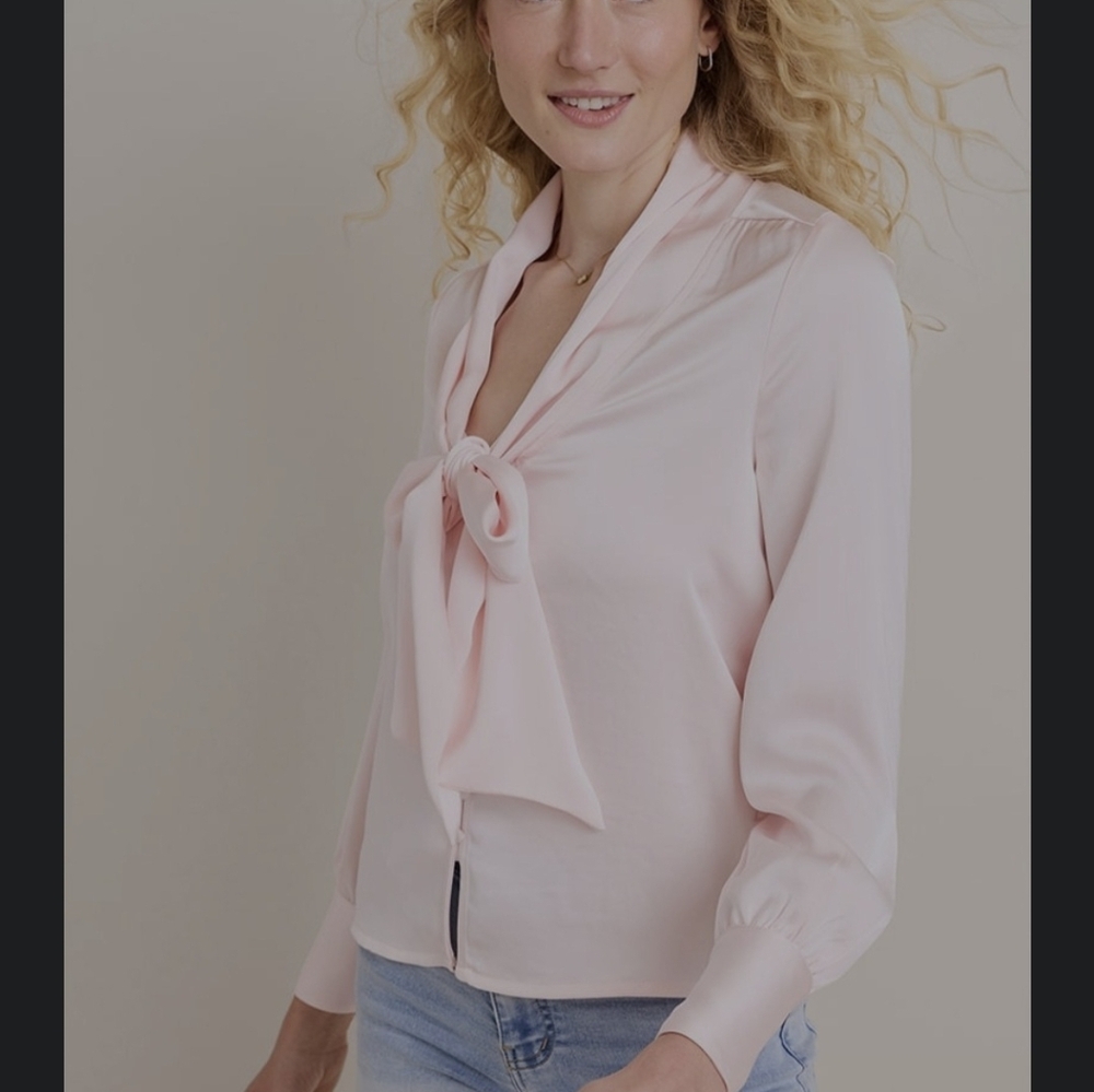 Francesca's Collections Pink Blouse with Bow